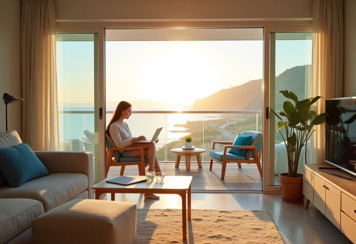 Student apartment with ocean view