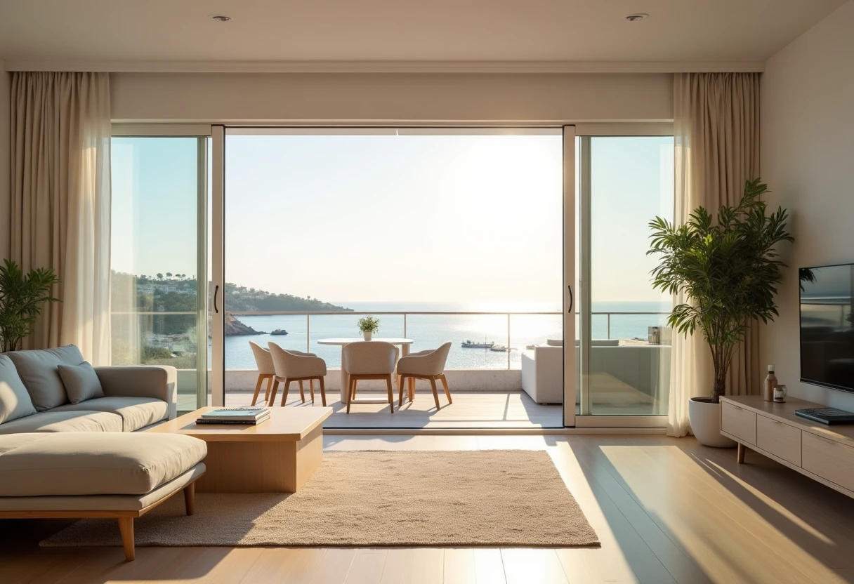 Luxuriöser Wohnraum mit Meeresblick